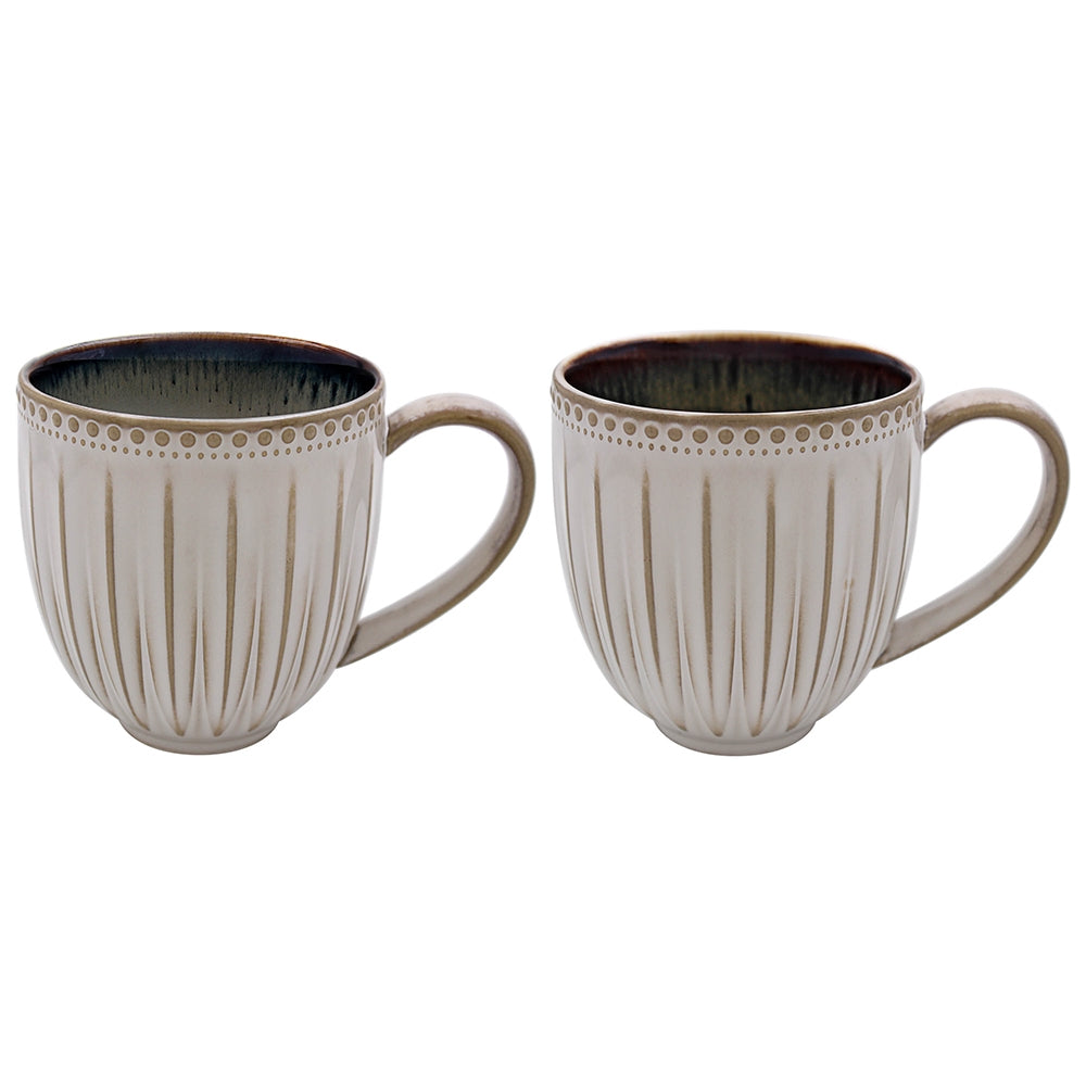 Cream Glazed Mugs - Set of Two