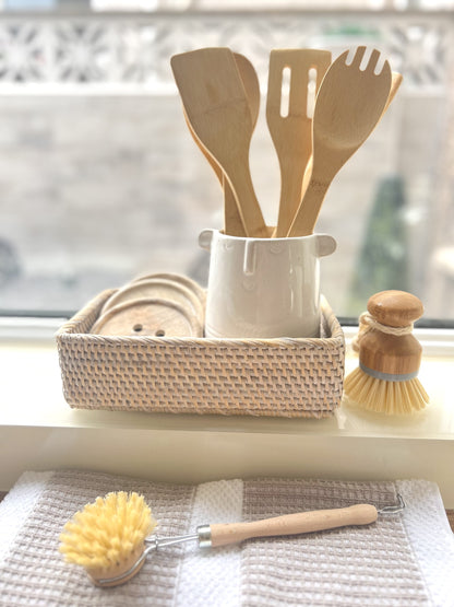 Medium Whitewash Rattan Tray