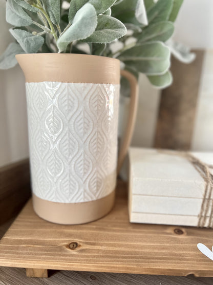 Embossed Leaf Décor Jug