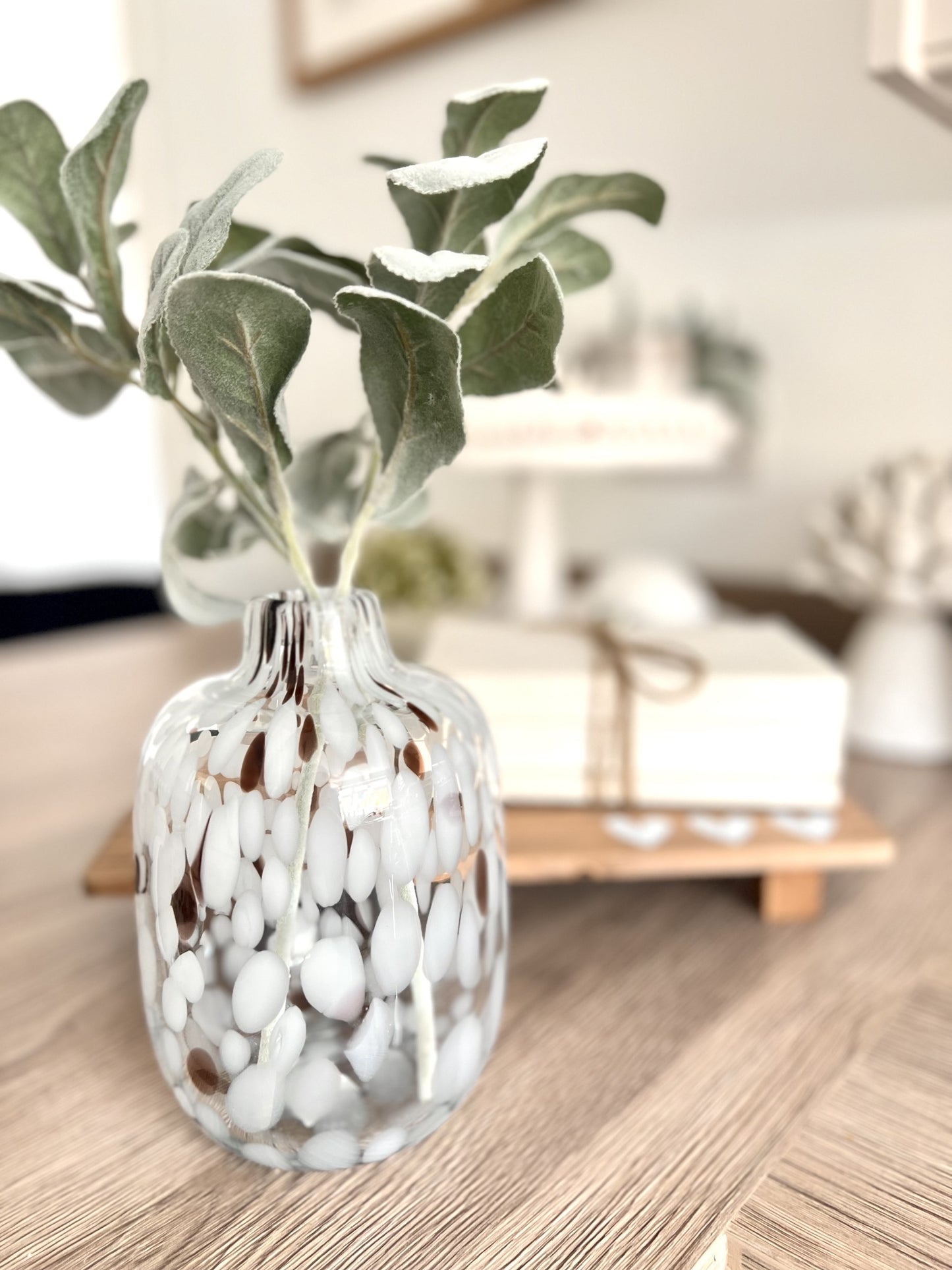 Small Brown Speckled Glass Vase