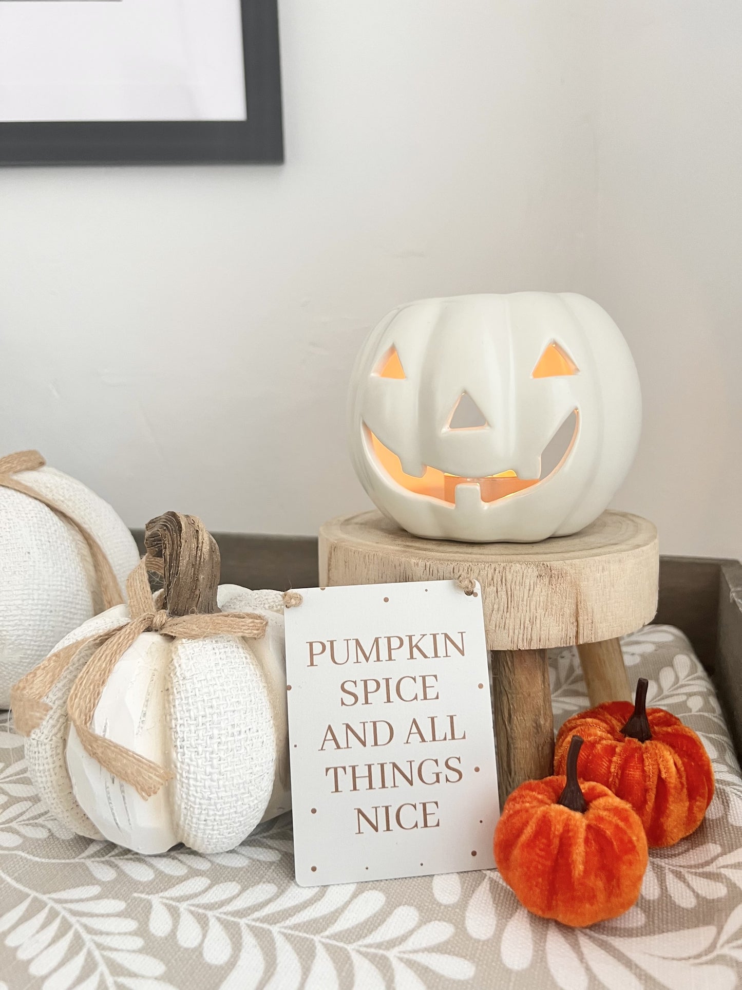 Pumpkin Spice and All Things Nice Mini Metal Sign