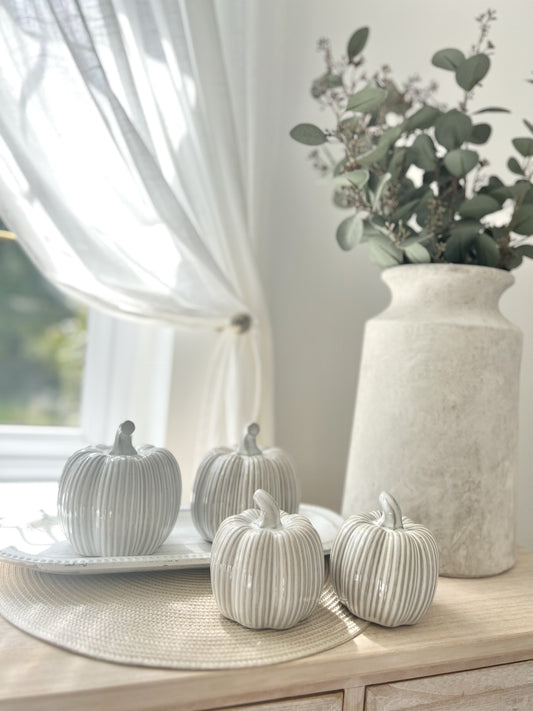 Grey Glossy Pumpkin- large