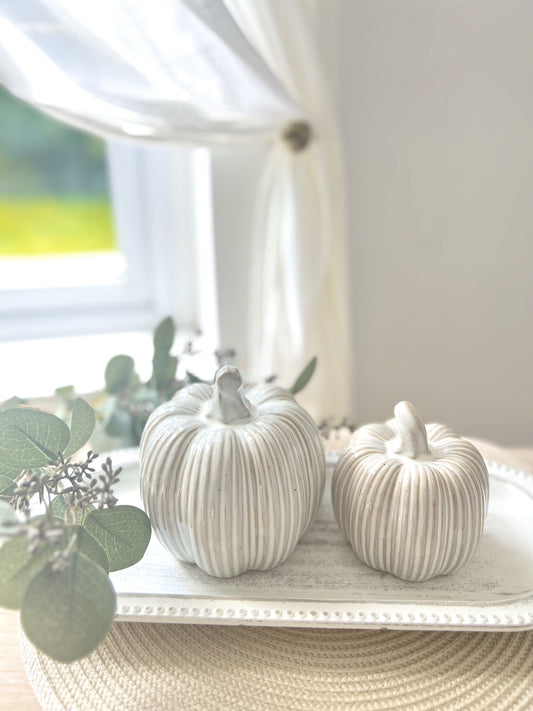 Grey Glossy Pumpkin- small