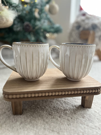 Cream Glazed Mugs - Set of Two