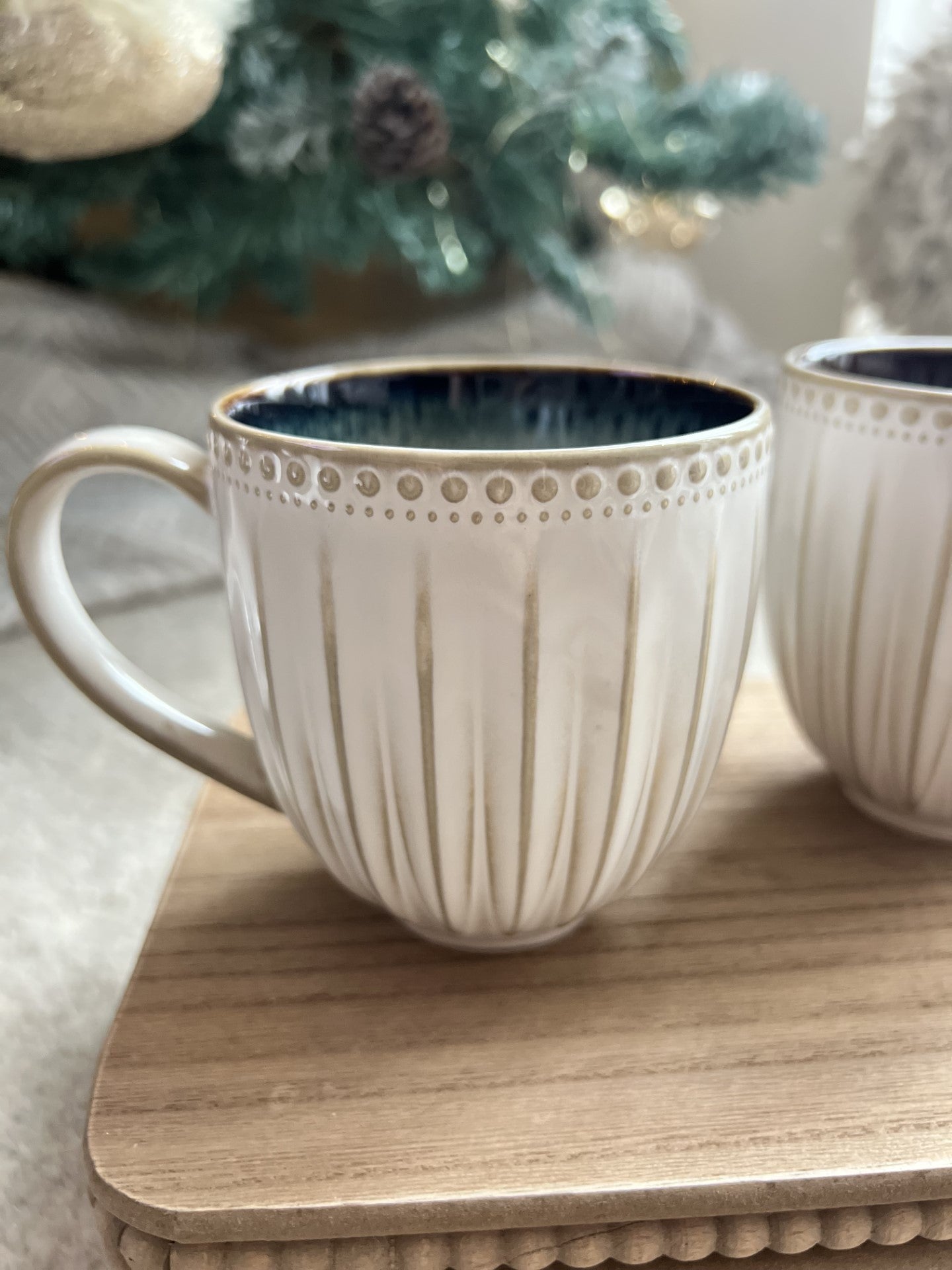 Cream Glazed Mugs - Set of Two